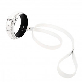 DS Fetish Collar with leash white (261101143)