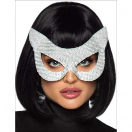 Leg Avenue Костюмна маска для очей  зі штучними стразами сріблястого кольору (LA2765)