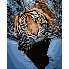 STRATEG Картина по номерам  Тигр в воде, 40х50 см