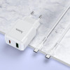 Hoco N5 Favor 20W PD+QC3.0 + USB Type-C to USB Type-C White - зображення 2