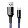 Baseus C-shaped Light Intelligent Power-off USB For Lightning 2.4A 1M Blue (CALCD-03) - зображення 1
