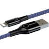 Baseus C-shaped Light Intelligent Power-off USB For Lightning 2.4A 1M Blue (CALCD-03) - зображення 2