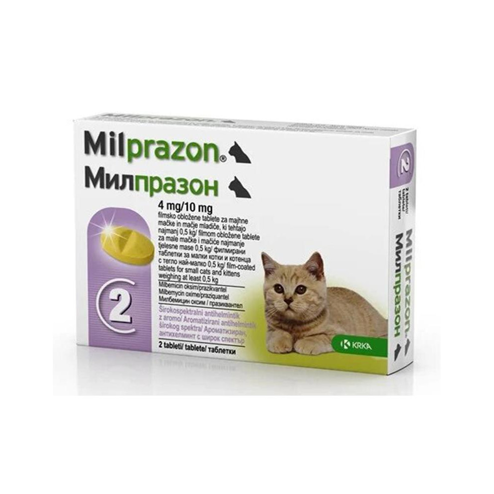 KRKA Milprazon Мілпразон - антигельмінтний препарат для кошенят та кішок вагою 0,5-2кг 1 таблетка - зображення 1