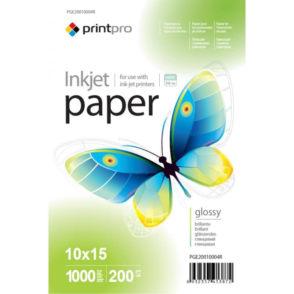 PrintPro 10x15 (1000л) 200г/м2 глянцевая (PGE20010004R) - зображення 1