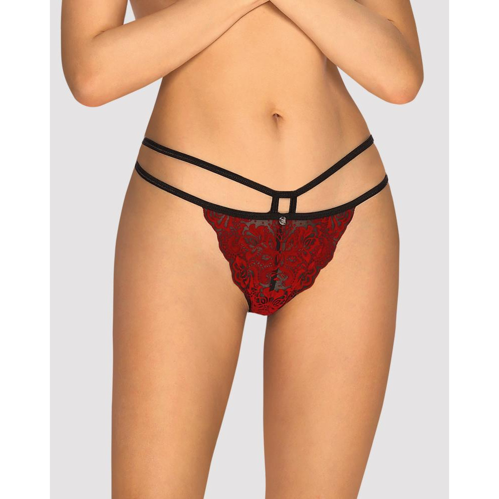 Obsessive Трусики Obsessive Sugestina Bordeaux-Black L/XL (410984) - зображення 1