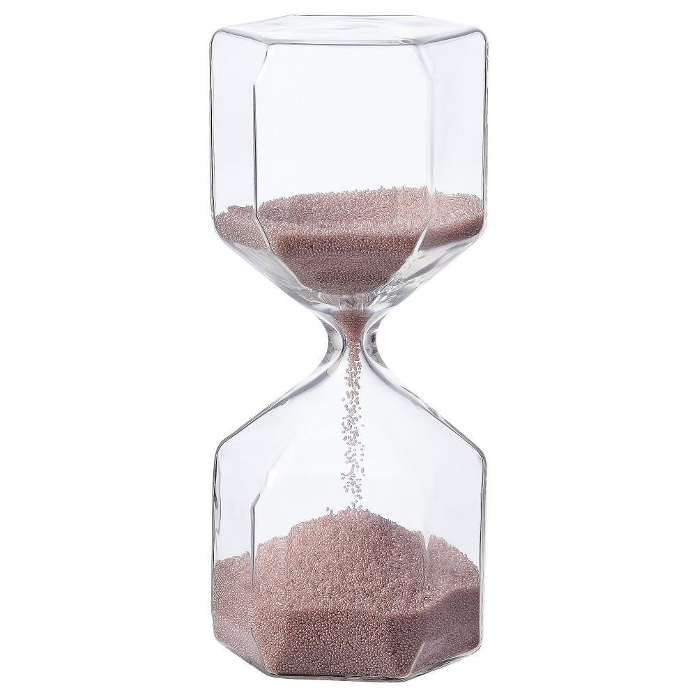 IKEA ТИЛЛСЮН, 504.978.37 - Декоративные песочные часы, прозрачное стекло, светло-розовый, 16 см - зображення 1
