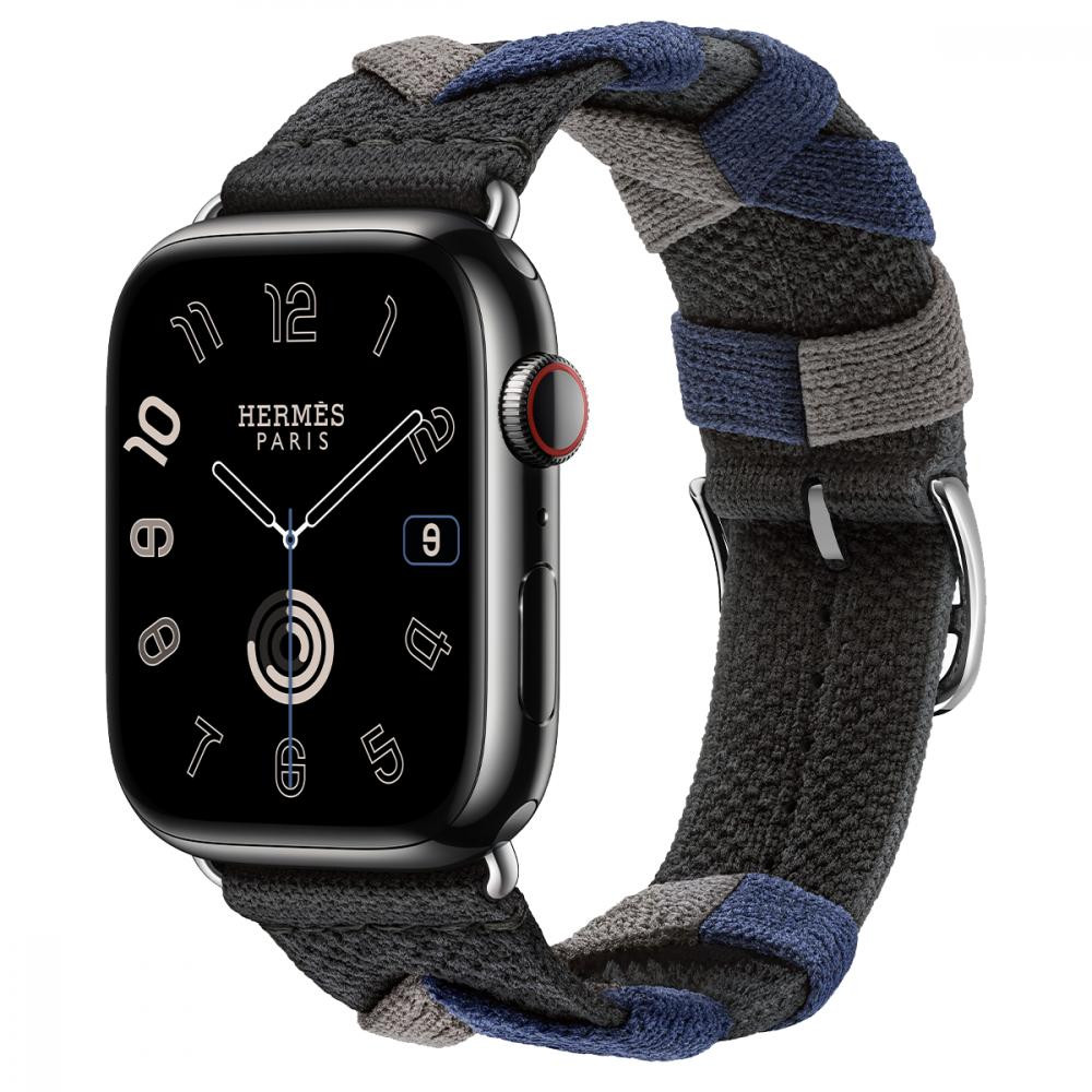 Apple Watch Hermes Series 9 GPS + LTE 45mm Space Black S. Steel Case w. Noir Bridon S. Tour (MRQQ3+MTHQ3) - зображення 1