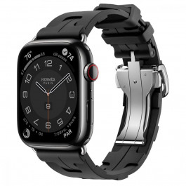 Apple Watch Hermes Series 9 GPS + LTE 45mm Space Black S. Steel Case w. Noir Kilim S. Tour (MRQQ3+MTHX3)