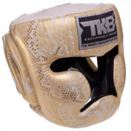 Top King Шолом боксерський з повним захистом Super Snake TKHGSS-02 / розмір XL, білий/золотий