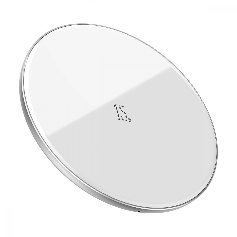 Baseus Simple Wireless Charger 15W Updated Version White (WXJK-B02) - зображення 1