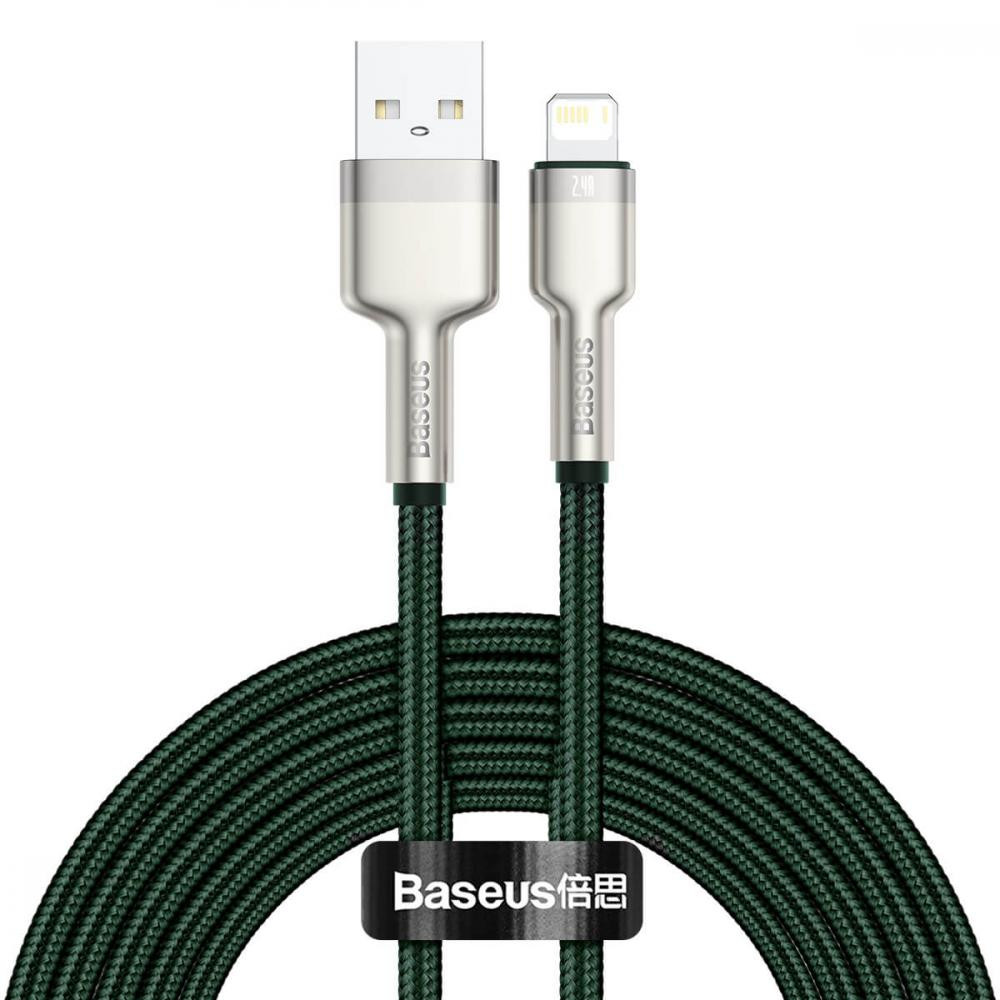 Baseus Cafule Metal Data Cable USB for Lightning 2m Green (CALJK-B06) - зображення 1