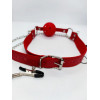 DS Fetish Кляп DS Fetish Ball gag with nipple clamps red (222002025) - зображення 3