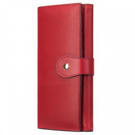 Vintage Красный женский вертикальный кошелек из натуральной кожи  (20356)