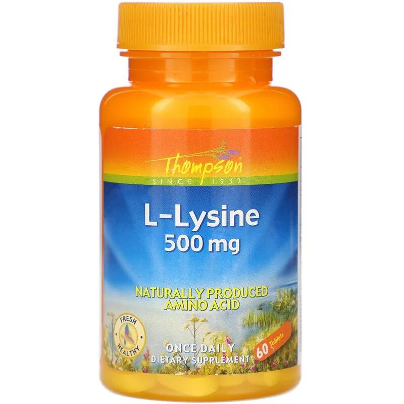 Thompson Аминокислота  L-Lysine 500 mg, 60 таблеток - зображення 1