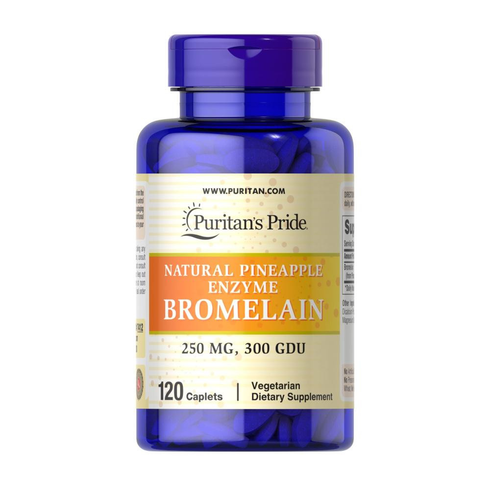 Puritan's Pride Bromelain 250 mg, 120 каплет - зображення 1