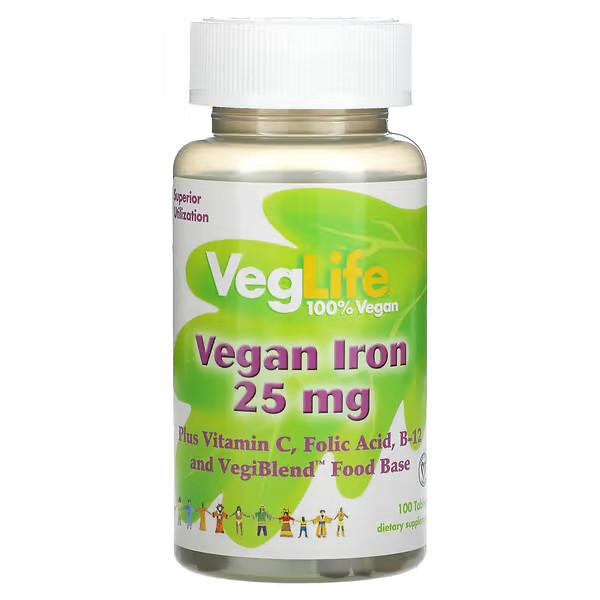 VegLife Vegan Iron 25 mg, 100 таблеток - зображення 1