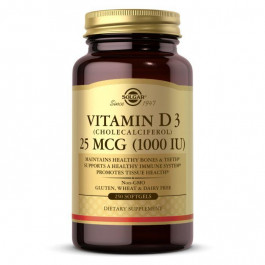   Solgar Vitamin D3 25 mcg, 250 капсул