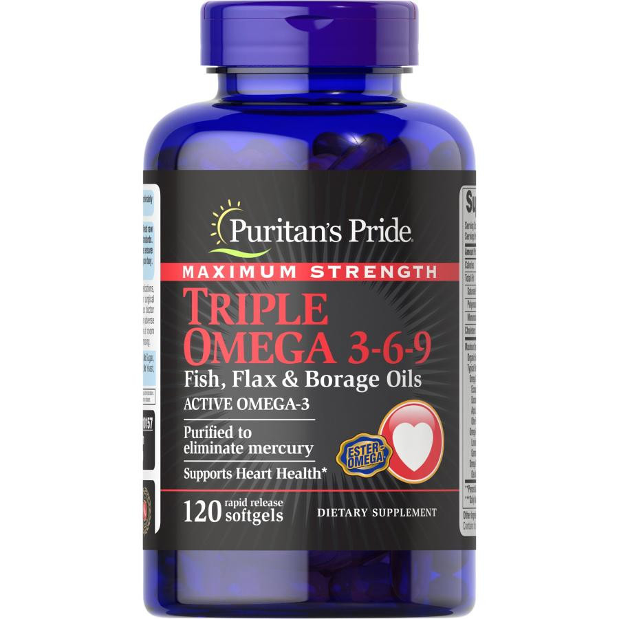 Puritan's Pride Triple Omega 3-6-9 (120 капс) - зображення 1