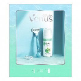 Venus Подарунковий набір  Smooth Бритва з 2 змінними касетами + Гель для гоління Satin Care для чутливої ш