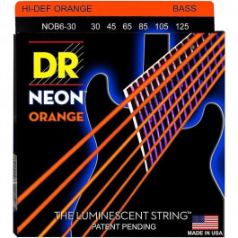 DR NOB6-30 Hi-Def Neon Orange K3 Coated Medium Bass 6 Strings 30/125