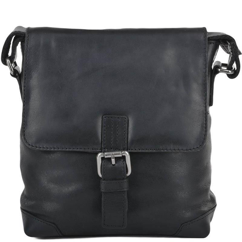 Ashwood Чорна шкіряна сумка через плече чоловіча  Leather Jack Black - зображення 1