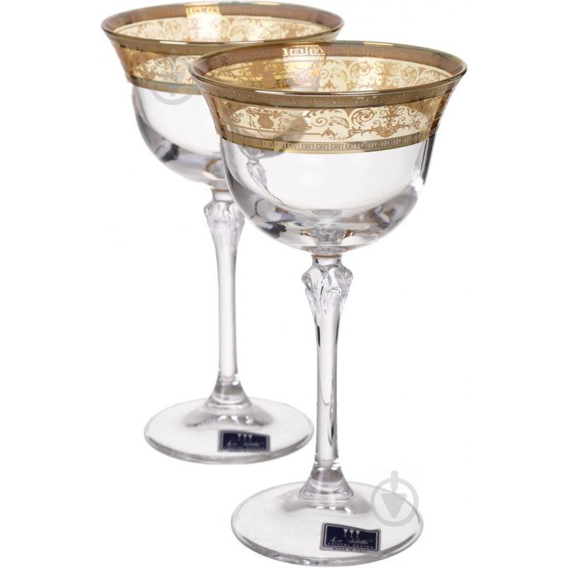 Vema Набор бокалов для шампанского Ludovica Melania Gold широкий 230 мл 6 шт. (99001895) - зображення 1