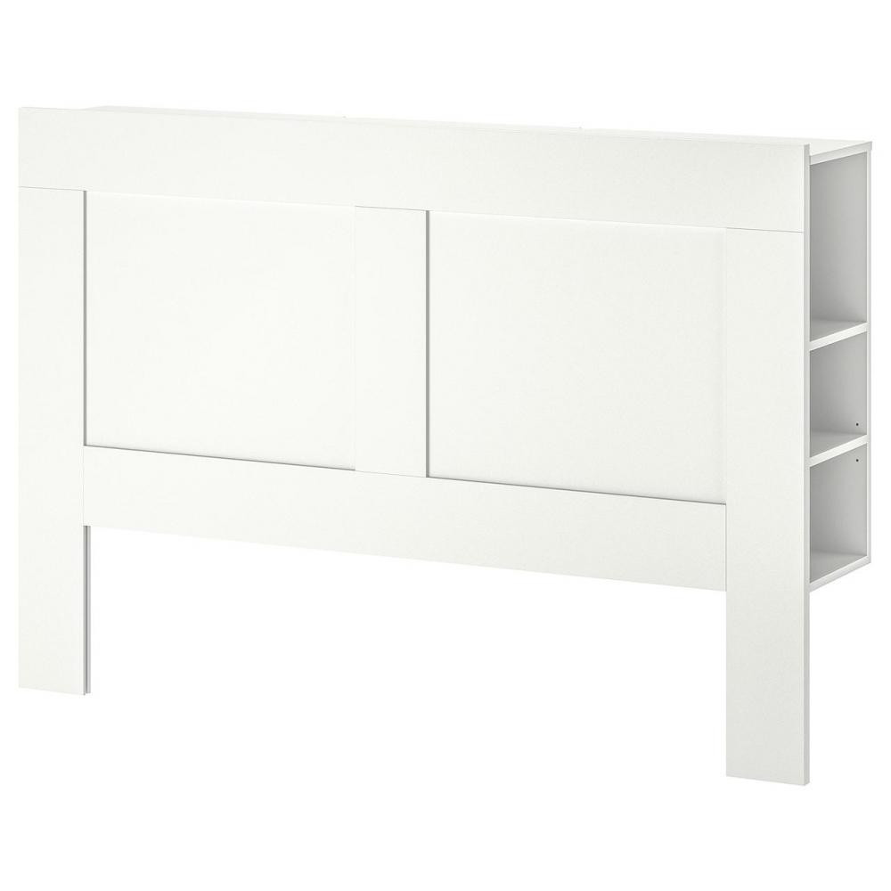 IKEA BRIMNES Изголовье кровати с полкой, белый, 166x28h111 (802.287.11) - зображення 1