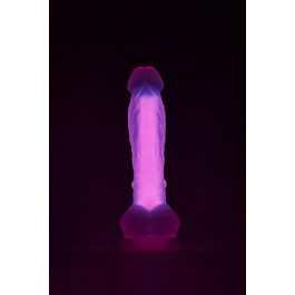 Dream toys RADIANT SOFT SILICONE GLOW IN THE DARK DILDO LARGE PINK (DT22048)