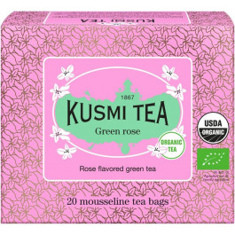 Kusmi Tea Чай зеленый  Green Rose органический 20 пакетиков х 2 г (3585810082363)