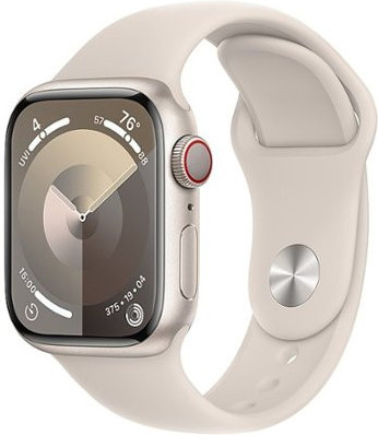 Apple Watch Series 9 GPS + Cellular 41mm Starlight Alu. Case w. Starlight Sport Band - S/M (MRHN3) - зображення 1