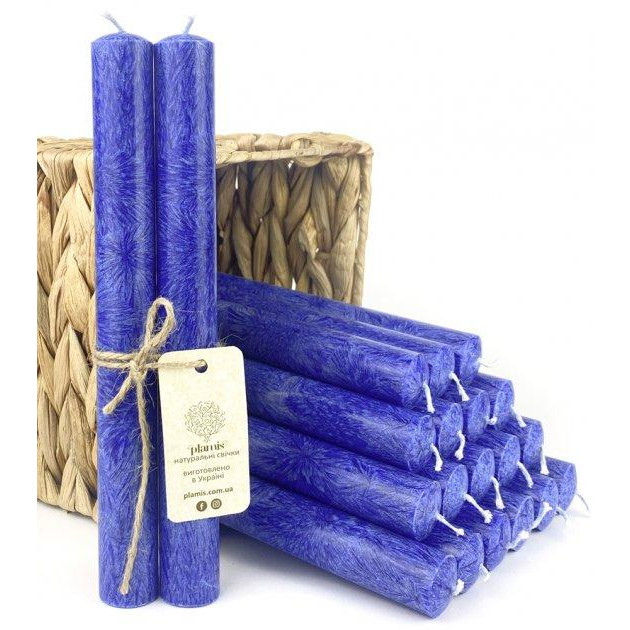 Plamis Свічки столові з пальмового воску  Синій 20 шт (S-22200/20-23) - зображення 1