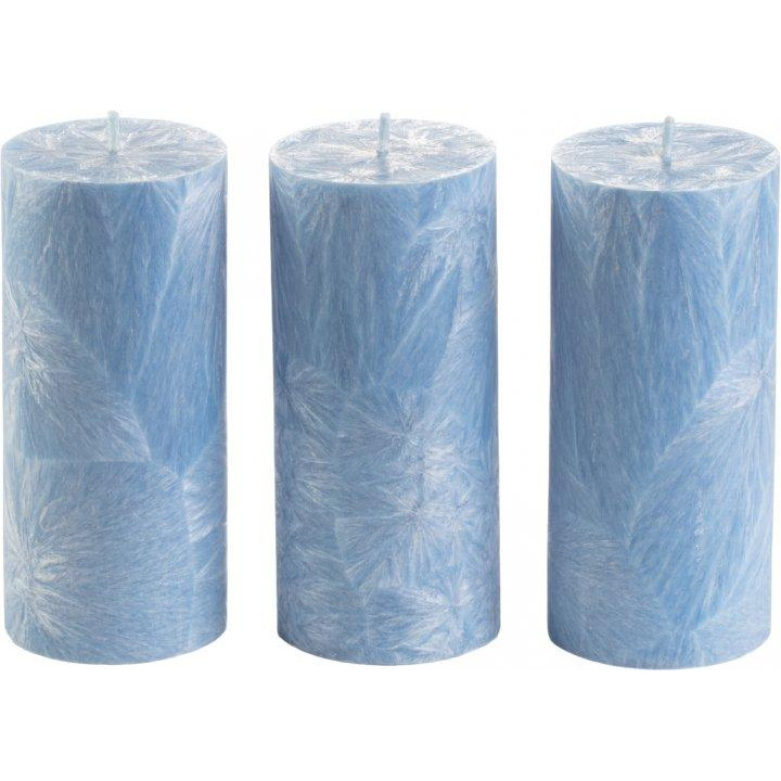 CandlesBio Набір свічок  Palm wax із пальмового воску 3 шт Блакитний (WP 10 70/150_3) - зображення 1