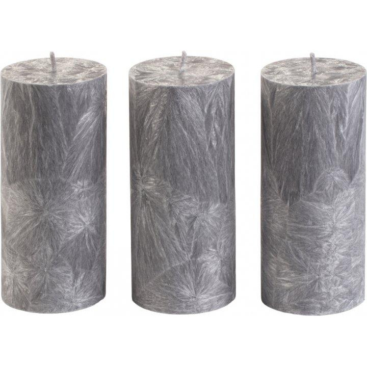 CandlesBio Набір свічок  Palm wax із пальмового воску 3 шт Сірий (WP 09 70/150_3) - зображення 1