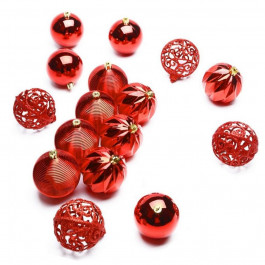 ColorWay Набор елочных шаров Merry Christmas mix 8 см 16 шт Red (CW-MCB816RED)