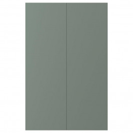 IKEA BODARP БОДАРП, 704.355.46, 2 дверцят для кутової підлог шафи, сіро-зелений, 25х80 см