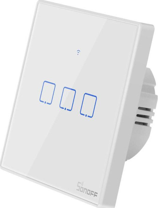 Sonoff Smart Wall Touch Switch White 3-Button w/neutral (T2EU3C-TX) - зображення 1