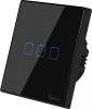 Sonoff Smart Wall Touch Switch Black 3-Button w/neutral (T3EU3C-TX) - зображення 1
