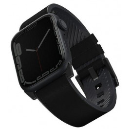 Uniq Ремінець Apple Watch Strap 49/45/44/42 mm  Straden Waterproof Leather Hybrid Midnight (Black)