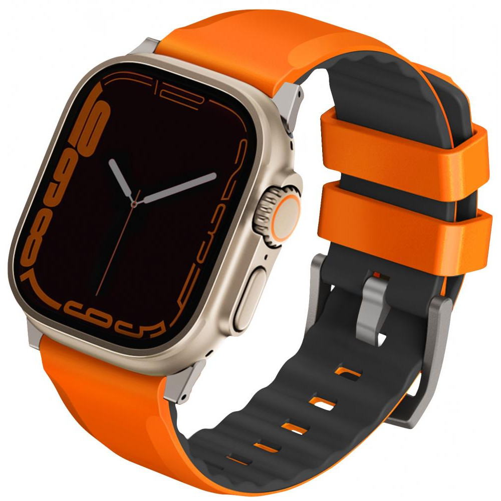 Uniq Ремінець Apple Watch 49/45/44/42mm  Linus Airosoft Cilicone (Volt orange) - зображення 1