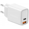 Energea AMPCHARGE PS33 USB-C PD/PPS port+USB-A SCP/QC3.0 33W White - зображення 1