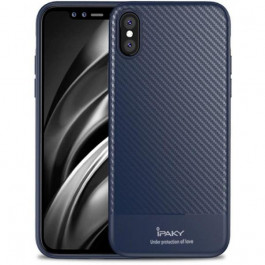 iPaky Carbon Fiber TPU Case iPhone XS Blue