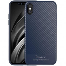 iPaky Carbon Fiber TPU Case iPhone X Blue