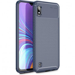   iPaky Carbon Fiber Soft TPU Case Samsung Galaxy M10 Blue