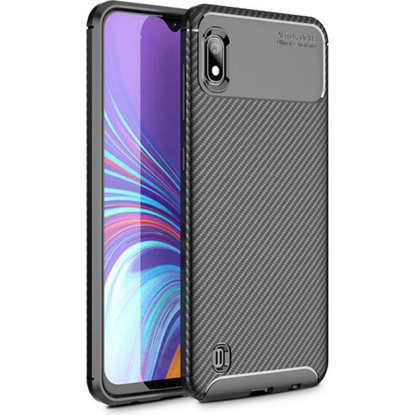 iPaky Carbon Fiber Soft TPU Case Samsung Galaxy M10 Black - зображення 1