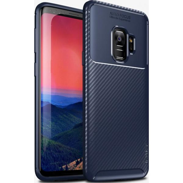 iPaky Carbon Fiber Soft TPU Case Samsung Galaxy S9 Blue - зображення 1