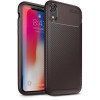 iPaky Carbon Fiber Soft TPU Case iPhone XR Brown - зображення 1