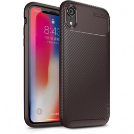iPaky Carbon Fiber Soft TPU Case iPhone XR Brown