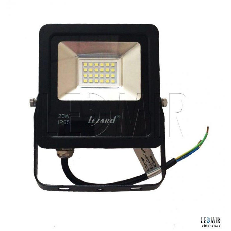 Lezard Лед Прожектор 20Вт  IP65 6500K 1600Lm - зображення 1