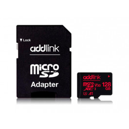 addlink 128 GB microSDXC UHS-I (U3) V30 A1 + SD-адаптер AD128GBMSXU3A