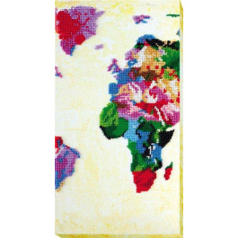 Абрис Арт Набор для вышивки бисером на натуральном художественном холсте Карта мира-2 (AB-464)
